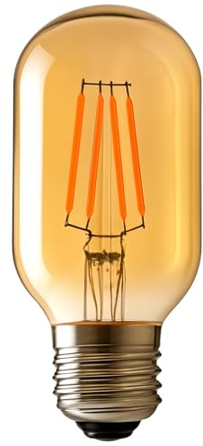 DC VOLTAGE 1 Pack E27 LED 4W Vintage Edison Screw Bulb Equivalent to 40W Amber Glass Antique Light Bulb Warm White 2200K 450LM dimmable T45 Retro Filament Bulb