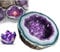 Hardinox Crystal Geode Candle, Amethyst & Rose Quartz, Healing Energy, 10.5*10.5*8CM, Purple