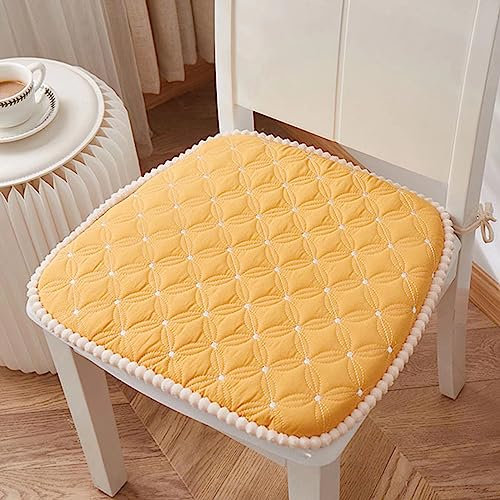 KUANGGE Stuhlkissen 45x45 mit BäNdern, 4er Set Kissen für EsszimmerstüHle Halbrund, Sitzkissen Stuhl Outdoor, Sitzpolster für GartenstüHle Memory Foam Stuhlkissen für Die AußEnterrasse Grey