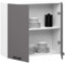 BDW - Küchenschrank Hängend - Oberschrank Küche - Weiß/Grau - 80x30x72cm, mit 2 Türen und Griffen - Küchenschränke Einzeln, Wandschrank, Küchenhängeschrank - OLIWIA1 STK