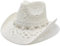 Generisch Cowboy Hut Frauen Weiß Stroh Cowboyhut Herren Strohhut Cowgirl Kostüm Damen Hut Sommer Atmungsaktiv Cowboyhüte Sonnenhut Uv Schutz Sommerhut Leicht Straw Sun Hat