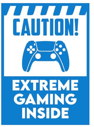 Engraving Stickers Gaming Zone Poster for Gamer 34x47cm Art Mural Painting Blue