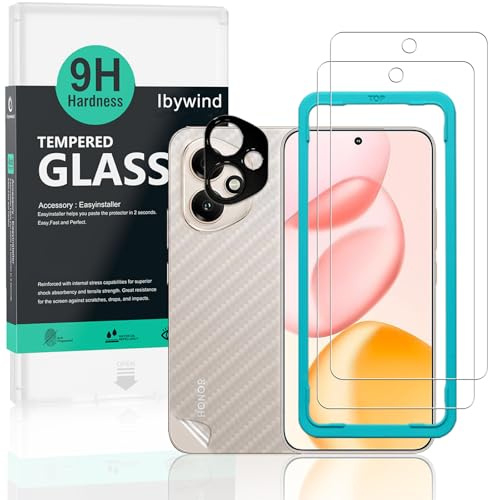 Ibywind for Honor 400 5G Screen Protector,2-Pack,9H Hardness Tempered Glass with Camera Lens Protector,Easy Installation Tool,Bubble-Free,Fingerprint Unlock,Anti-Shatter,Anti-Scratch