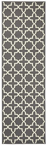 Hanse Home Teppich Läufer Glam 80x300cm – Teppichläufer Weicher Kurzflor Teppich Geometrisches Design Läufer für Flur, Schlafzimmer, Kinderzimmer, Badezimmer, Wohnzimmer, Küche Dekoläufer – Grau Creme