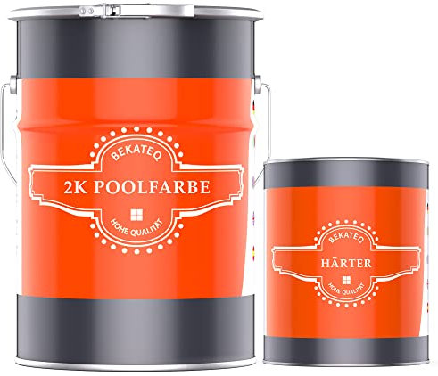 BEKATEQ BK-800EP 2K Poolfarbe 10KG RAL7035 Lichtgrau - zweikomponentige PU Schwimmbadfarbe für Becken, Brunnen, Pools aus Beton, Stahl, GFK - schnelltrocknende & UV-feste Beschichtung