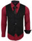 Subliminal Mode – Bügelfrei Weste + Hemd + Krawatte Herren Kragen zweifarbig Uni Langarm Slim Business Geschenkidee RN33 Gr. XXL, bordeaux