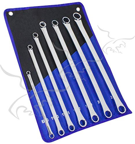 LLAVES PLANAS AVIACIÓN EXTRA LARGAS CON CABEZAL DE 12 CARAS - 8 A 24 mm. Longitud de 23 a 41 cm