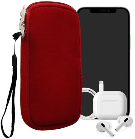 kwmobile Handytasche für Smartphones M - 5,5 - Neopren Handy Hülle Rot - Handy Tasche 15,2 x 8,3 cm Innenmaße