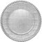 Ms Lovely Cross-stitch Pattern Glass Charger 13 Inch Dinner Plate With Beaded Rim - Set of 4 - Silver