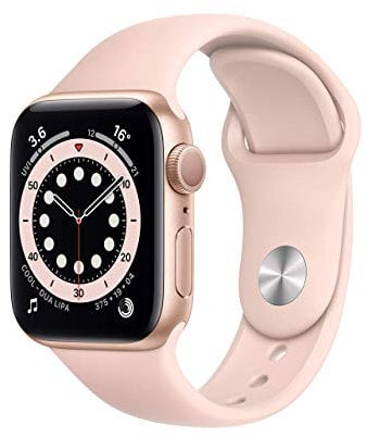 Apple Watch Series 6 (GPS, 40mm) Cassa in Alluminio Oro con Cinturino Sport Rosa Sabbia (Ricondizionato)