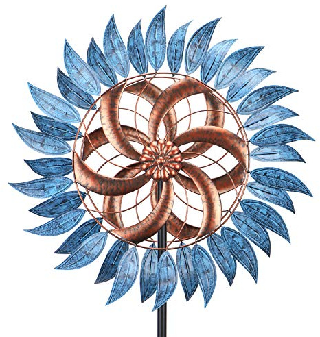 Wind Spinners Outdoor, Dual-Rotationl Wind Sculptures Windmill for Yard