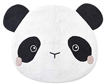 Vertbaudet Kinderzimmer Teppich „Panda“ weiß/schwarz ONE Size