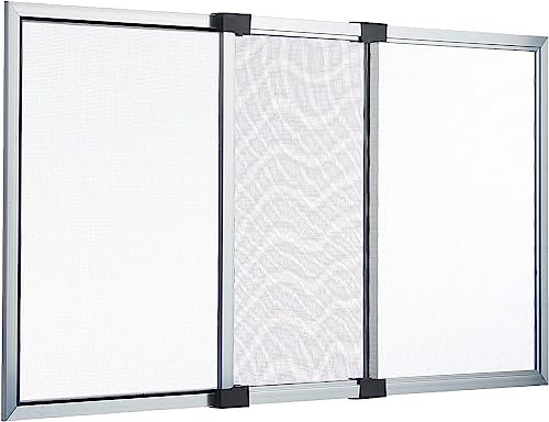 Zanzariera Estensibile con Telaio in Alluminio e con Spazzolino. Prodotto per installazione su finestre e porte finestre. Trama in fibra di Vetro. (50x75 Alluminio)