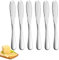 Cuchillo de Mantequilla,Forreen 6 Piezas Cuchillo Esparcidor de Mantequilla de Acero Inoxidable Clip de Mantequilla Cuchillo Mantequilla con Borde Dentado para Cortar Pan Fruta Queso,Plata 8.66x0.95in