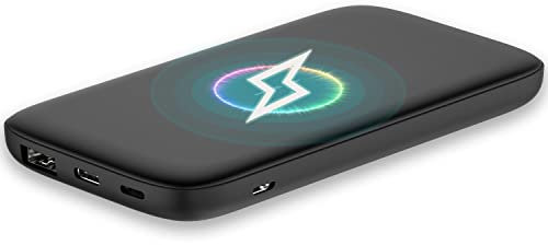 Vida IT vTap Wireless Power Bank Portable Charger for Samsung Galaxy S10 S10+ S10e S9 S9+ S8 S7 Edge Android Mobile Phone Slim Battery Pack with Charging Pad, USB Type-C Output Fast Charge 2.1A 5V