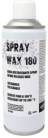 Prochima Spray Wax 180, Cera Distaccante Spray, Prodotto a Basso Consumo di Distaccante, Speciale Miscela di Cere, non Usare Oltre i 180° C, Bomboletta da 400 ml, Lucido