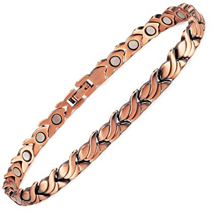 Bracelet de cheville magnétique en cuivre pur pour femme - Design antique - Cadeau de fête des mères