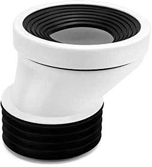 QWORK Connecteur de Cuvette de WC Décalé 50 mm, Accordement pour WC à Sortie Verticale