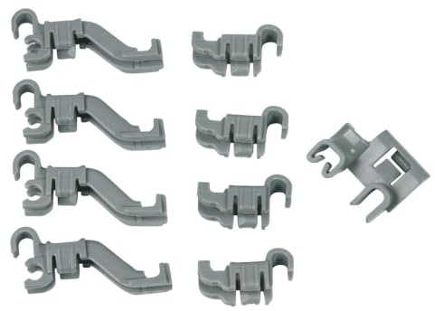 easyPART passend für BOSCH 00632372 Korbeinsatzklammern für Unterkorb | Geschirrspüler, Klammernset 9-teilig, Klappstachelreihen, Kompatibel mit Siemens, Balay, Constructa, Neff, Küppersbusch, Teka