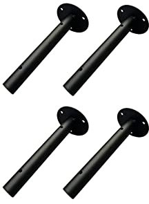 Aiyomi Industriel Support Détagère Mural Tuyau De Fer Rond Supports De Rayonnage Bricolage 15cm 20cm 25cm 30cm 35cm Noir Rustique Support De Plateau pour Étagères Flottantes (2 Paquets)