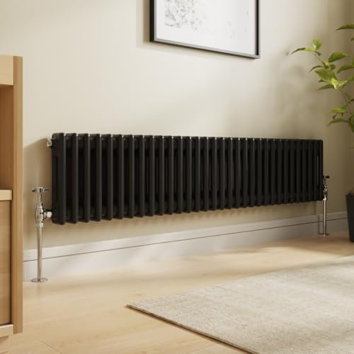 NRG Radiateur traditionnel en fonte 2 colonnes Noir 300 x 1460 mm