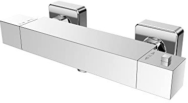 KOMIRO Mitigeur Douche thermostatique, avec Bouton Sécurisé à 38°C Robinet douche Thermostatique,Mitigeur Thermostatique pour Douche-Chromé