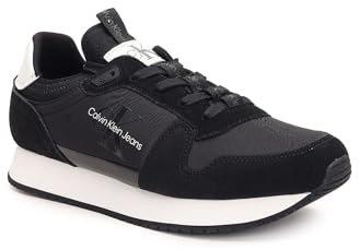 Calvin Klein Jeans Herren Runner Sneaker Sportschuhe, Schwarz (Black/Bright White), 45