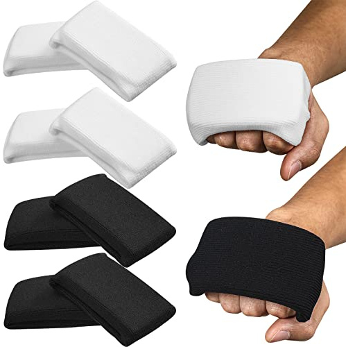 Sunnyray 4 Pairs Knuckle Guards for Boxing Gel Hand Guard Protection Knuckle Pads for Under Hand Wraps Muay Thai Kickboxing MMA Combat Sports Men Women(Black White)