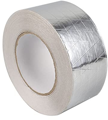 XZRDINGJIE Aluminiumband självhäftande aluminiumband termoskydd värmeskyddstejp, aluminiumtejp förstärkt med ett glasfibertyg, 25 m temperaturbeständighet isoleringstejp (8 cm x 25 m)