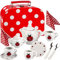 alles-meine.de GmbH 14 TLG. Set Picknick Koffer - Puppengeschirr/Teeservice & Kaffeeservice - Marienkäfer & Punkte - Geschirr Porzellan/Keramik - Porzellangeschirr - Kinder..