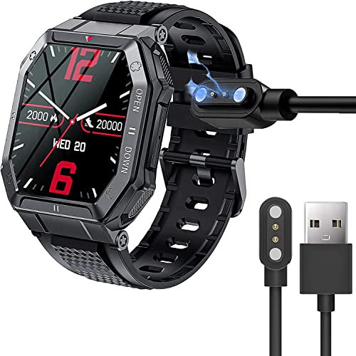 Blueshaweu Ladekabel Kompatibel mit LEMFO K55 Smartwatch, Kabel Ladegerät Ladestaion für LEMFO K55 / EIGIIS K55 /LinsonK K55 / LIGE K55 Smartwatch (schwarz)