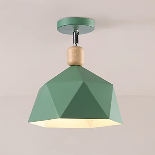 Mengjay Deckenleuchte, Metall Deckenstrahler, E27&40W (ohne Leuchtmittel), Deckenlampe in Retro/Vintage Design für Schlafzimmer, Wohnzimmer, Flur (Grün)