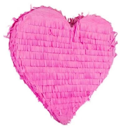 Pinata Herz in ROSA zum Befüllen und Aufhängen zur Party-Deko, Kinder-Geburtstag, Maße: 37 x 36 x 7,5 cm