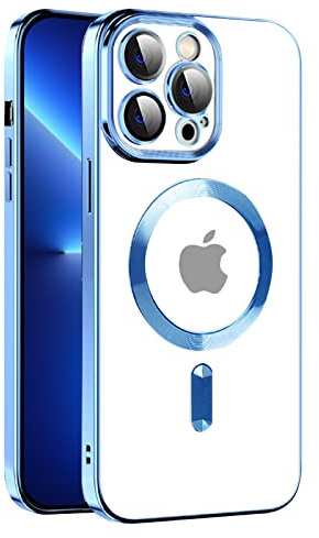 Magnetische für iPhone 11 Pro Max Hülle Kompatibel mit MagSafe Stoßfest und Anti-Vergilbung HandyHülle Militärnorm Sturzschutz,Anti-Fingerabdruck,Klar Schlanke Hülle für iPhone 11 Pro Max-Blau