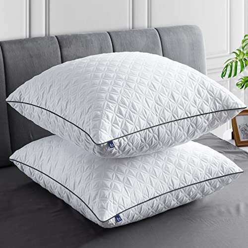 BedStory Kissen,Kopfkissen 80x80 cm 2er Set, orthopädisches Seitenschläferkissen mit Mikrofaser Füllung, atmungsaktives Schlafkissen Sitzkissen Sofakissen, weich Aber fest 2X 1500g