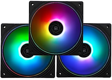 Thermalright TL-S12-S X3 CPU Fan 120mm ARGB Case Cooler Fan Comes with ARGB Lighting Effect,PC PWM Silent Computer Fan with 1500RPM Speed, CPU Cooling Fan Black(TL-S12-S X3)