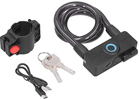 SHYEKYO Bicycle Lock, with a Plastic Cover Fingerprint Unlock Fingerprint Bicycle Lock Bluetooth Bicycle Lock Smart Bike Lock for Indoor and Outdoor Use