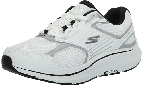 Skechers Men's Go Run Consistent 2.0 Wolf Sneaker, White/Silver, 12 UK