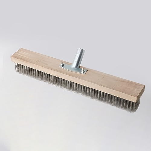 16 Heavy-Duty Rough Surface Floor Brush,Stainless Steel Wire Large Deck Scrub Brush 16 x 2.7” Removes Snow, Dirt & Grime on Drivways, Steps, Patios, Decks, Tile, Cement Without Stick (16)