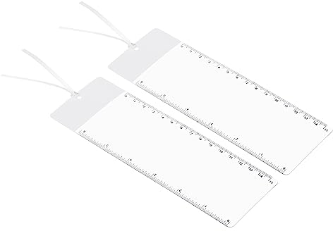 PATIKIL Lesezeichen Lupe mit Lineal 2 Pack 3X Vergrößerung Blatt Seite Lupe Linse für Sehschwache Menschen Lesen Buch Zeitschrift Zeitung Weiß