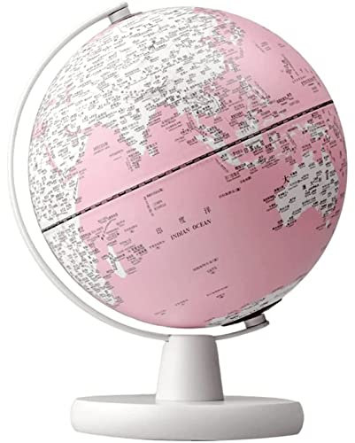 Globe Pratique éclairé avec Support, Lampe Globe terrestre Rose, 5 Couleurs, veilleuse LED, Globes de Terre pour Enfants, Apprentissage décoratif (20 cm/7,8 20 cm/7,8)