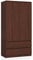 AKORD Zweitüriger Kleiderschrank S 90 cm 2 Schubladen mit Regalen und Einer Kleiderstange für EIN Schlafzimmer Kleiderschränke Minimalistischer Stil Laminierte Platte 16 mm Farbe Wenge