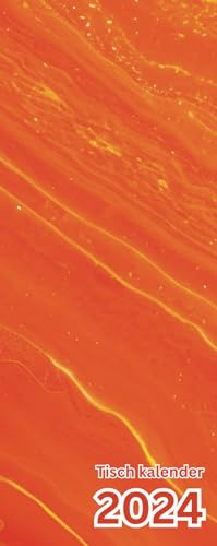 Tischkalender 2024: Hochformat, Orange, Schön, Wochenkalender, 1 Woche 2 Seiten, Wochenplaner, 12 Monate, Für Büro, Erzieher, Freundin, Freunde, Frauen, Mann...