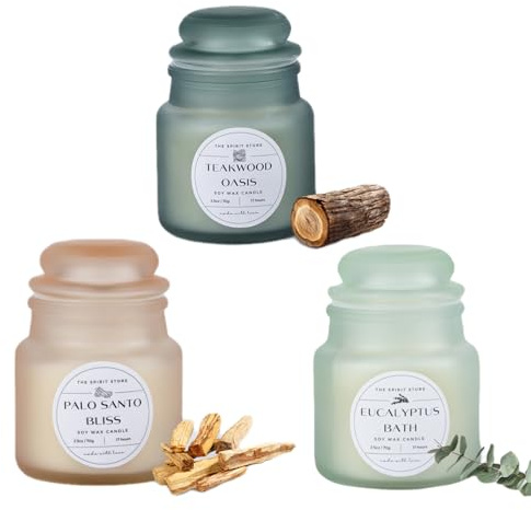The Spirit Store Duftkerzen 3er-Set | Geschenk für Frauen Freundin zum Geburtstag Weihnachten | Wellness-Geschenk Natürlich Soja Groß