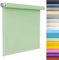 Verdunklungsrollo ohne Bohren Klemmfix 105 x 170 cm Flexibler Seitenzug Top Qualität Fensterrollo Klemmrollo Inkl Montage-Teile, für Fenster innen Wandmontage, Zart Grün