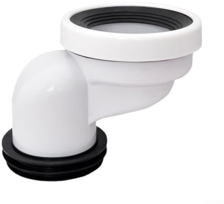 Tuyau de raccordement de WC, buses de toilettes - Matériau PVC, design droit ou excentrique, options décalées, joint en caoutchouc, connecteur de système d'égout de salle de bain (D)