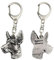 Art-Dog Niedlicher Hundeschlüsselanhänger - Exklusive Kollektion Podenco Ibicenco - Ibizanischer Schlüsselanhänger Hund - Versilberte Keyring mit 2,5 cm Schloss - 3,5x5x10,4cm