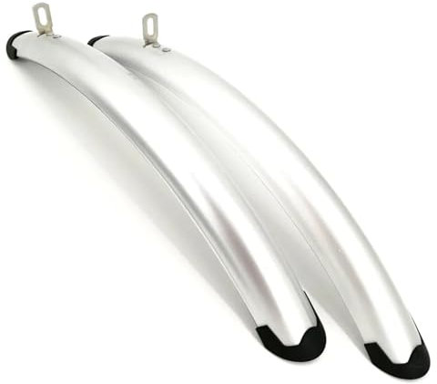 Mountainbike Schutzbleche 700C Rennrad Schutzblech Fixed Gear Fahrrad Retro Fahrrad Schutzblech City Fahrrad Schutzblech Schwarz Silber Fahrrad Praktisches Zubehör Fahrrad Schutzblech Set ( Color : Si