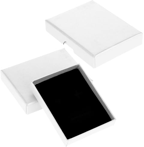 DIVINA VITAE 2 Stück Schmuckschachtel Schmuck Geschenkbox Klein mit Deckel 7 × 9 × 1.6cm Schmuckkästchen Halskette Armband Ohrringe Schublade Quadrat Aufbewahrungsbox für Geburtstag Hochzeit (Weiß)