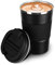 SCJHMY Thermobecher- Isolierbecher, Edelstahl Travel Mug, Vakuum auslaufsicher Reisebecher mit Deckel, Autobecher, doppelwandig isoliert für Wasser und Tee, Kaffee-to-go Becher schwarz 380ml